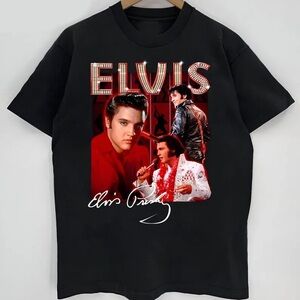 Gildan Black Elvis Graphic Tee